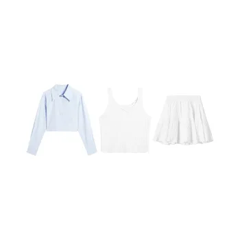 PAZZO Skirt Set Women's Blue White