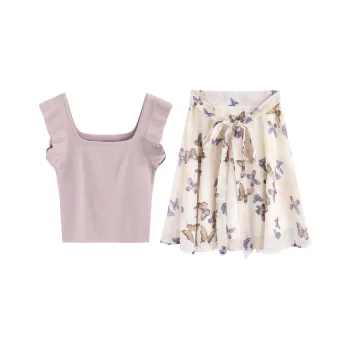 Garbege Skirt Set Women's Purple