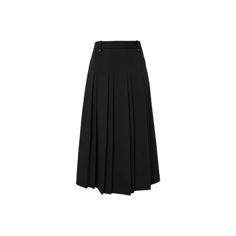 Hopeshow Casual Long Skirt Women's Black-0