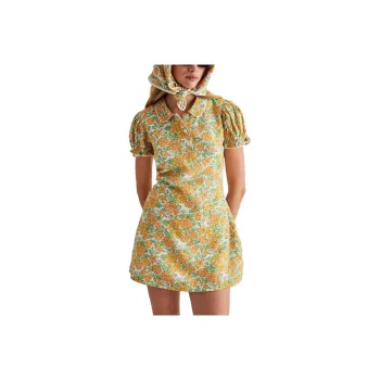 FREE PEOPLE Under The Sun Mini Dress Skirt Set Women's Marigold Combo/Tagetes Combination