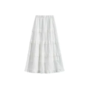 FOREVER 21 Casual Long Skirt Women's White