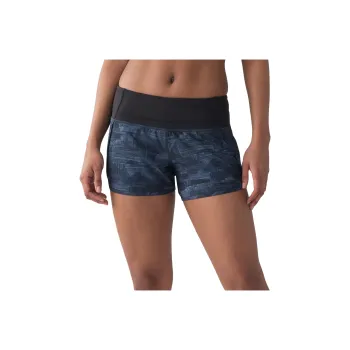 Lululemon Run Times Sports Shorts Women's Blue Black Print