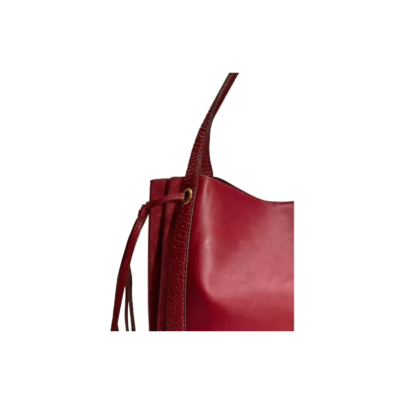 COACH Harmony Glove Leather Solid Color Large Capacity Shoulder Bag Handbag Large Size Women's Red-3