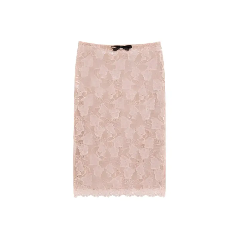 Bebe Casual Long Skirts Women's Pink Orange-0