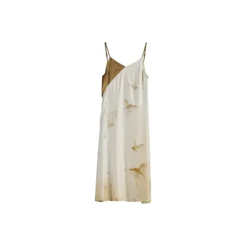 Rizhuo Slip Dresses Women's Feather Gold