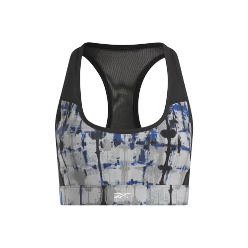 Reebok Lux Perform Printed Racer Bra Sports Underwear Women's Gray