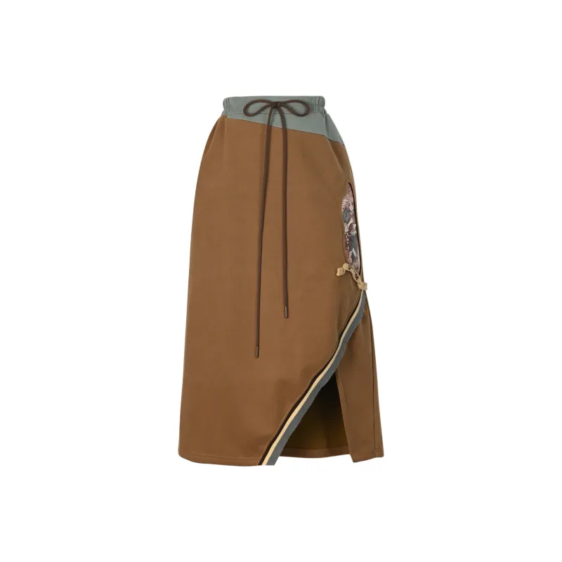 Snbl Casual Long Skirts Women's Brown-0