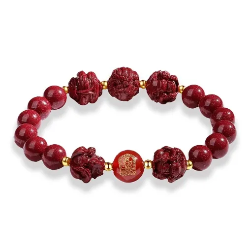 GIRATI Reconstructed Cinnabar Jade Bracelets Unisex-2