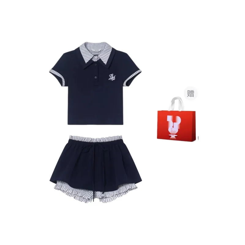 GLEE DIARY Skirt Set Women's Navy Blue-6