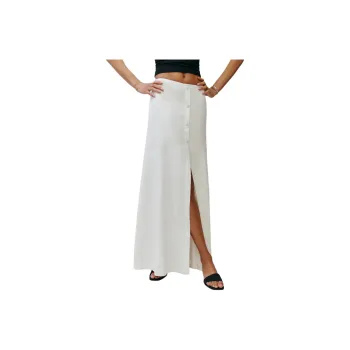 REFORMATION Andi Linen Maxi Skirt Casual Long Skirt Women's White