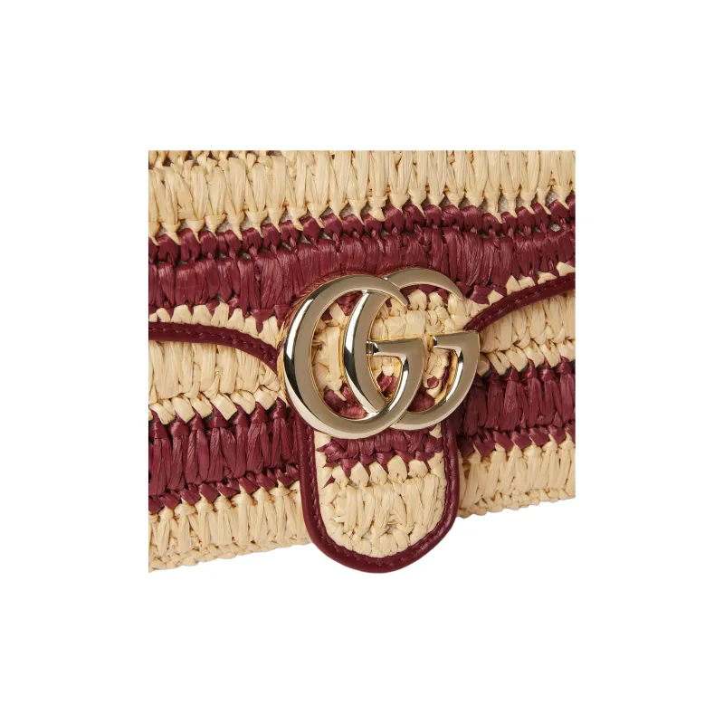 GUCCI GG Marmont Viscose Shoulder Bag Medium Size Women's Red & Beige-5
