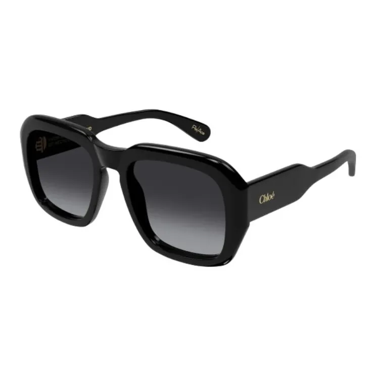 Chloe Acetate Square Sunglasses Unisex Black-0
