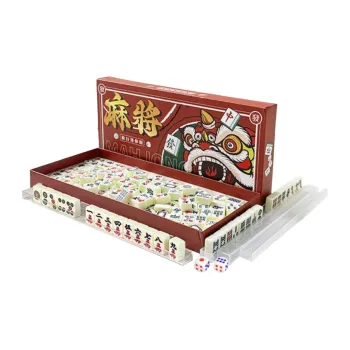 AECELI Mini Mahjong Tiles, Portable And Cute Mini Hand Crafted Entertainment Set Board Games