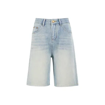 FHMY Denim Shorts Women's Vintage Blue