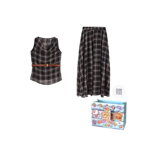 TWOPLUMGIRLS Two Piece Skirt Sets Women's