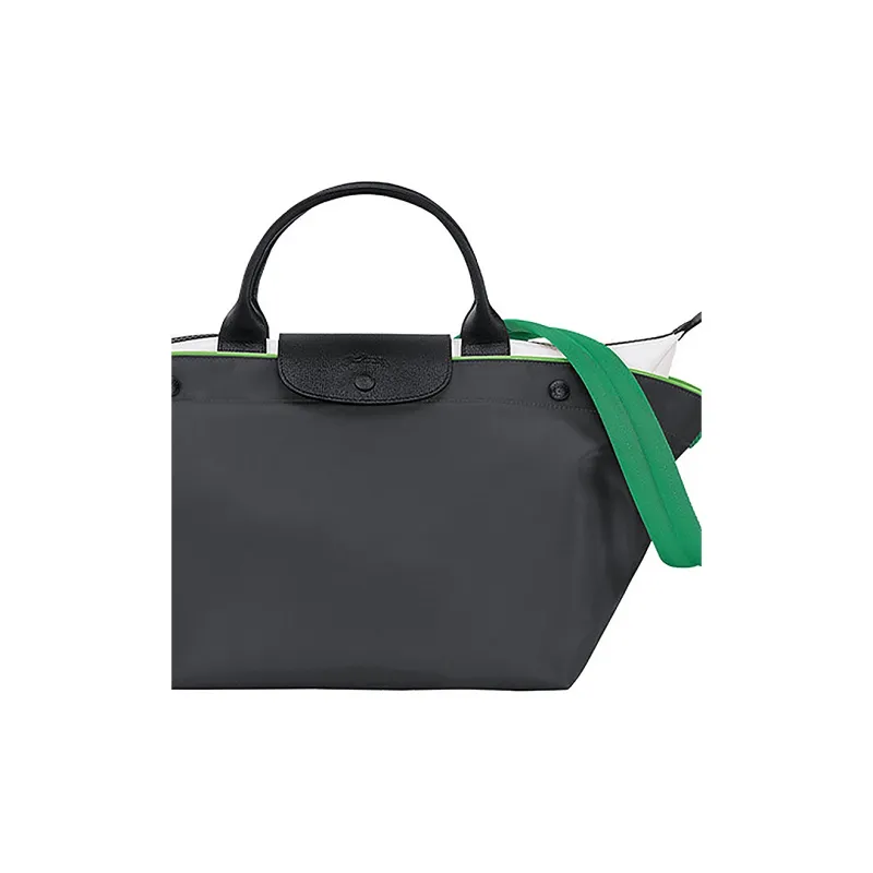LONGCHAMP Le Pliage Canvas With Leather Canvas Bag, Dumpling Bag, Crossbody Bag, Handbag Medium Size Women's Metal Gray-3
