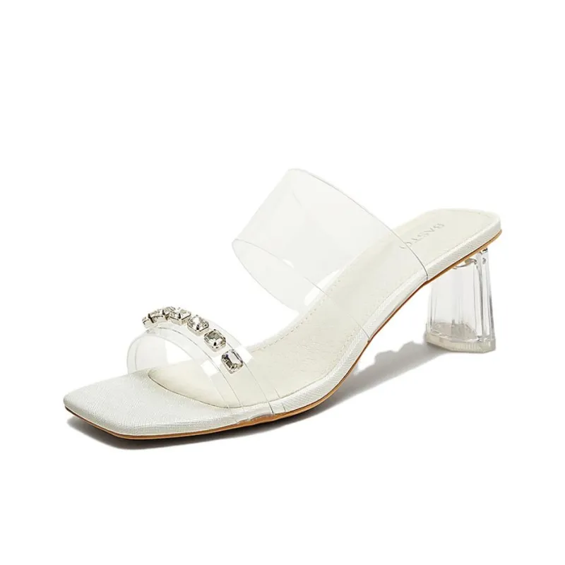 BASTO Rhinestone Crystal Quiet Slide Slippers Women's-1