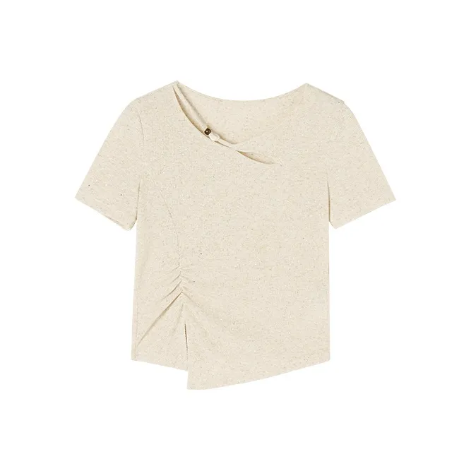 XIANGYING T Shirt Women's Camel-0