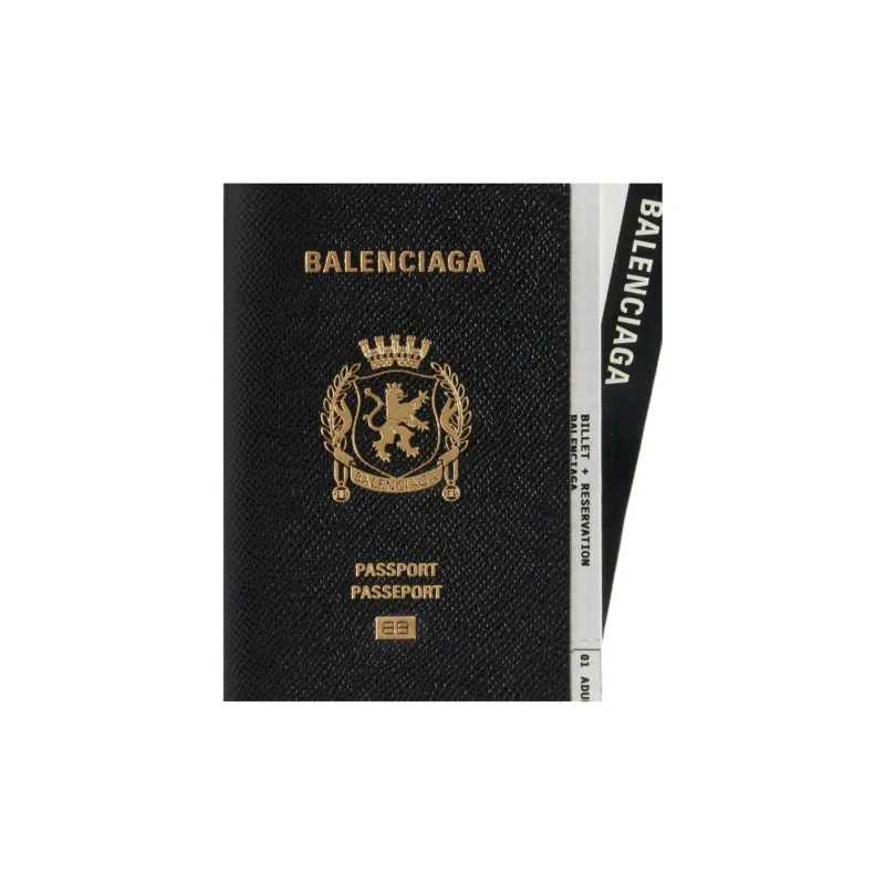 Balenciaga Calfskin Wallet Men's Black-3
