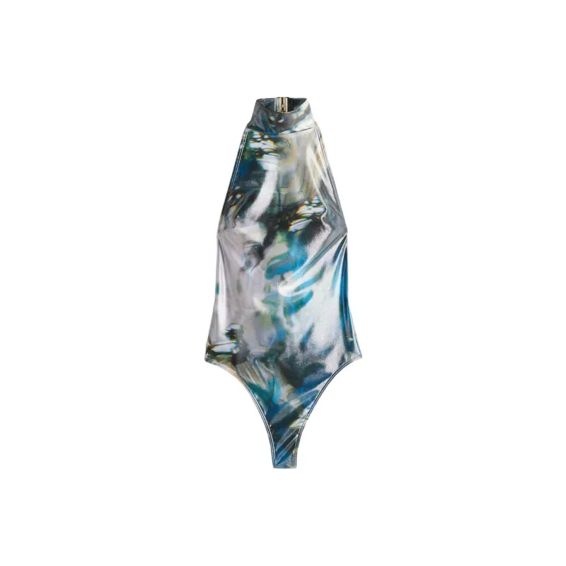 H&M Studio Series One piece Swimsuit Women's Bright Blue/Pattern-0