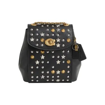 COACH Parker Leather Backpack Mini Women's Black