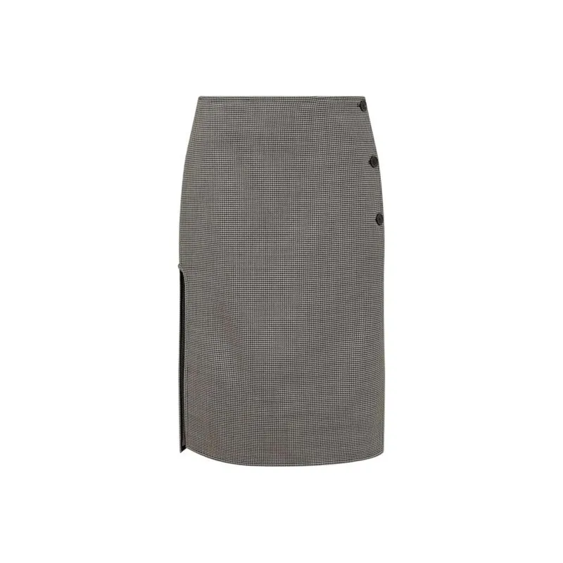 COURREGES Oblique Houndstooth Midi Skirt-0