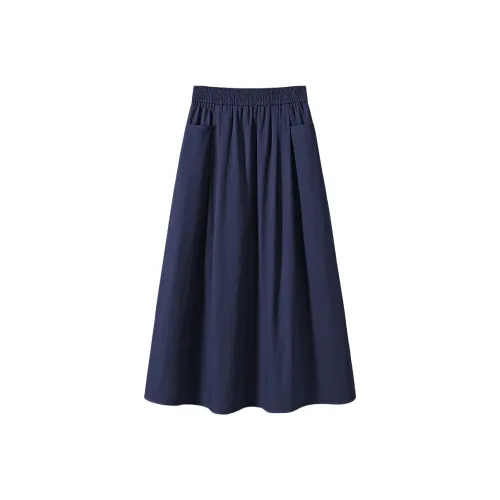 TOUCH Casual Long Skirt Women's Navy Blue