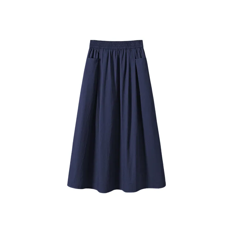 TOUCH Casual Long Skirt Women's Navy Blue-0