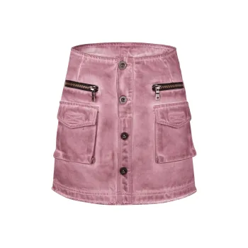Guuka Hero Denim Short Skirts Women's Bean Pink