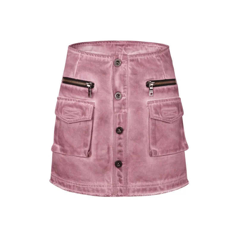 Guuka Hero Denim Short Skirts Women's Bean Pink-0