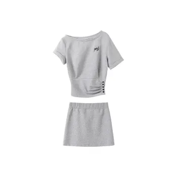 Icicofficial Skirt Set Women's Gray
