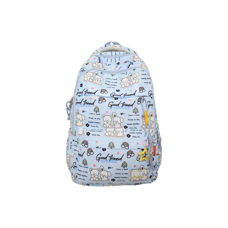 Yalu Nylon Backpack Regular Unisex Black/Purple/Green/Blue/Pink/White-20