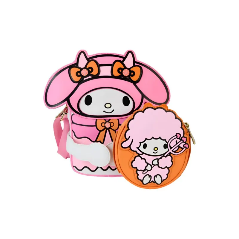 Sanrio Loungefly Pumpkin Polyurethane Shoulder Bag Women's Pink & Orange-2