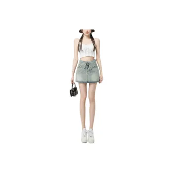 ZNZX Denim Short Skirts Women's Light Blue