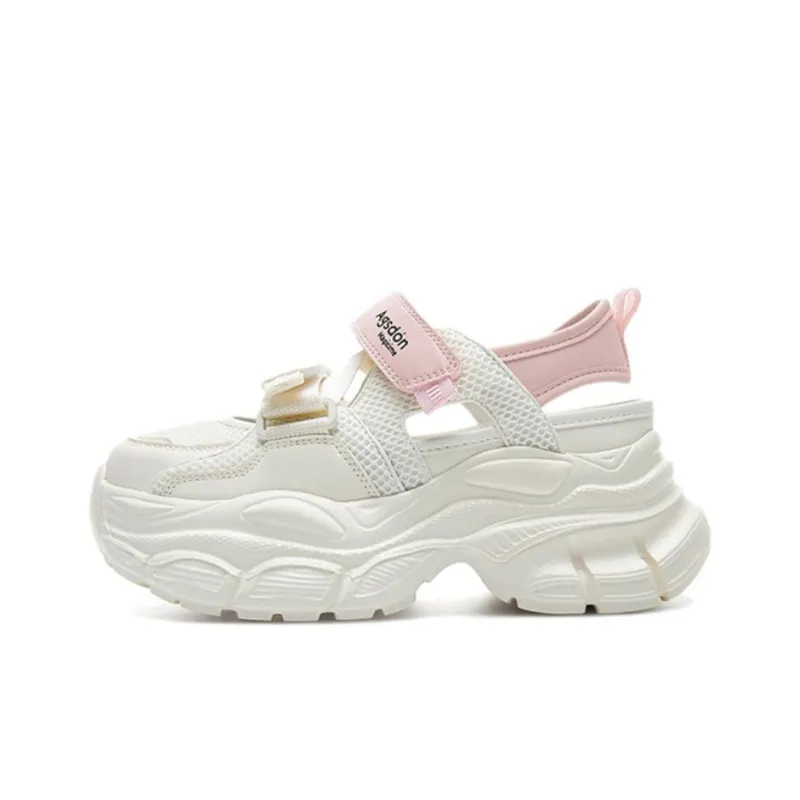 AGSDON Lightweight Breathable Height Increasing Low Top Chunky Sneakers 7.5cm Women's-7