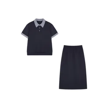Mo Han Yi Mei Skirt Set Women's Navy Blue