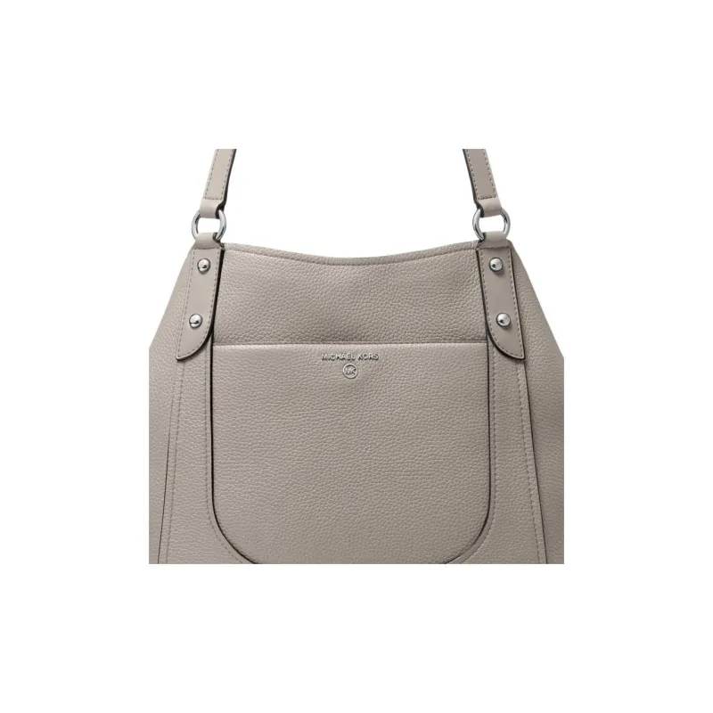 MICHAEL KORS Molly Litchi Grain Leather Tote Bag Shopping Bag Handbag Shoulder Bag Women's Pearl Gray-3