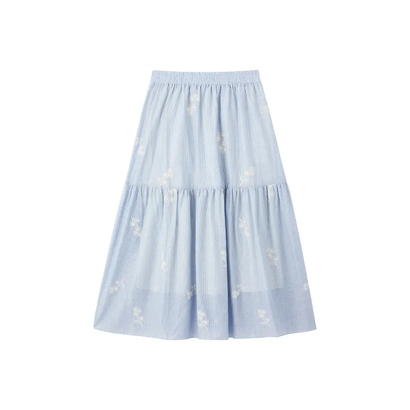 LEDIN Casual Long Skirt Women's Ice Bay Blue-0