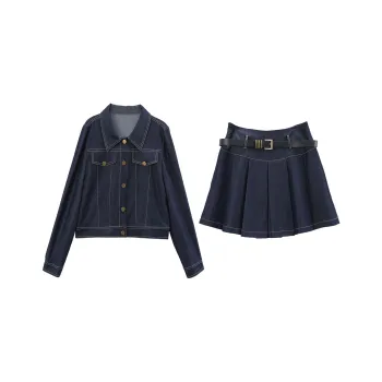 A Paradise For Awakening Skirt Set Women's Vintage Blue