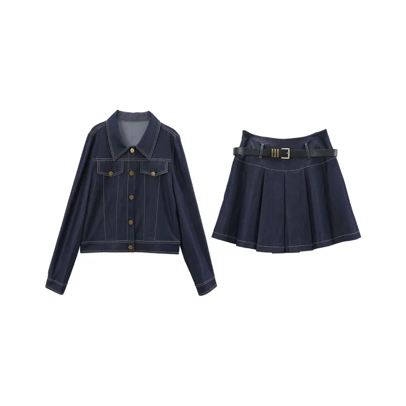 A Paradise For Awakening Skirt Set Women's Vintage Blue-0
