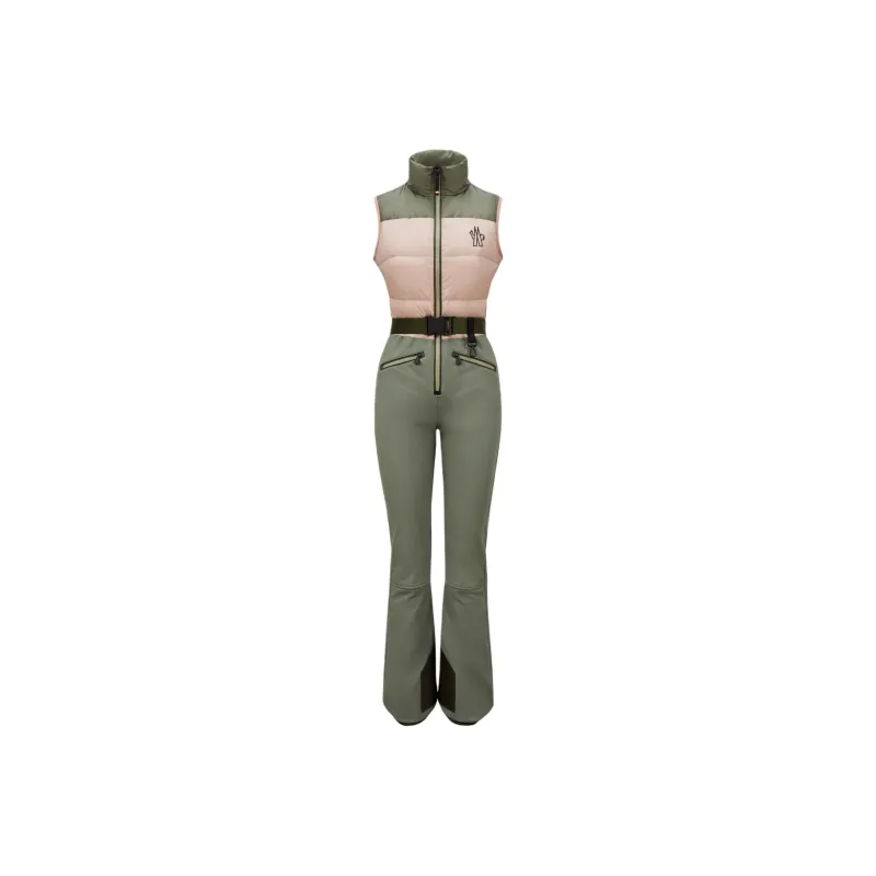 Moncler Ski Coverall Women's Pink/Dark Green-0