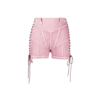 Jean Paul Gaultier X Knwls Washed Laced High Waisted Mini Short 'Lilac'