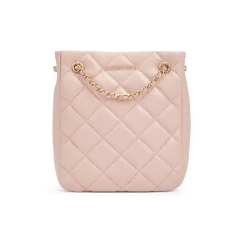 CHARLES&KEITH PU Crossbody Bag, Shoulder Bag Women's Milk White/Black/Light Pink