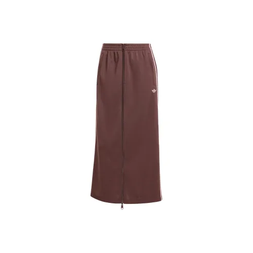Adidas Originals 70s FW24 Casual Long Skirts Women's Dark Brown