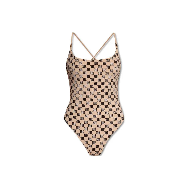 Misbhv Criss cross Monogram print Swimsuit-0