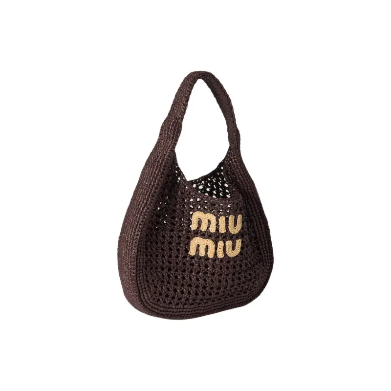 MIU MIU Viscose Handbag Women's Cocoa Brown-1