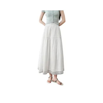 【dme】 Casual Long Skirt Women's Raw White