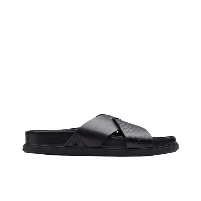 Clarks Rubber Sole Abrasion Resistant Slide Slippers Men's Black-1