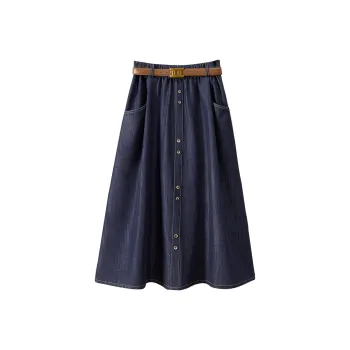 TOUCH Casual Long Skirt Women's Dark Blue