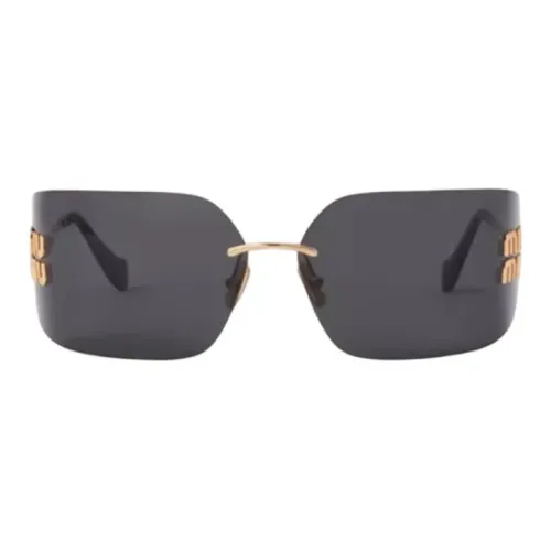 MIU MIU Irregular Shape Sunglasses Women's Gold